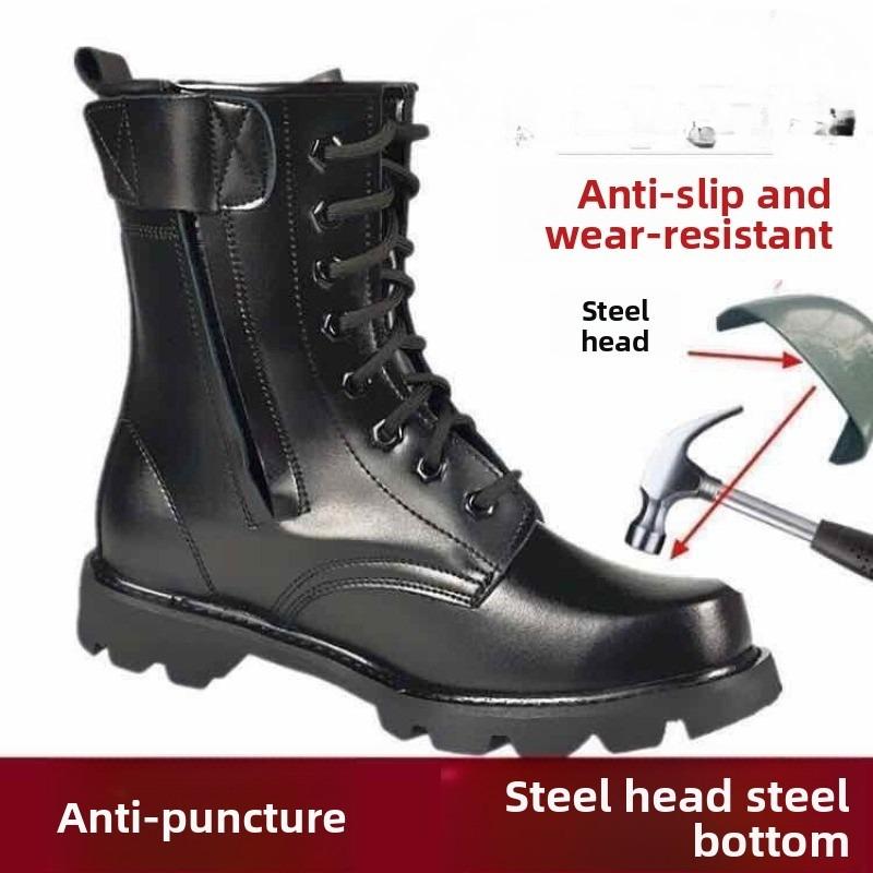Мужские защитные ботинки Высокие кожаные ботинки Стальной подносок Рабочий защитный ботинок Плюшевые теплые зимние ботинки для мужчин Zapatos Seguridad Hombre