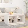 814435 vidaXL Coffee Table White 80x50x40 Cm Solid Pine Wood