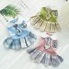 Knitted Cat Clothes Comfortable Design Dog Dress Thicken Pet JK Plaid Skirt  Small Medium Dogs
