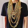Gold Plated Punk Thick Chain Necklace Fashion Jewelry Sweater Chain Men Exaggerated Necklace