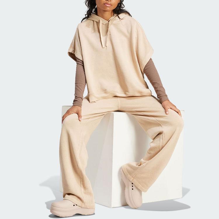 Adidas Оригинальные Свободные однотонные жилеты с капюшоном для женщин, светло-коричневые IR6009