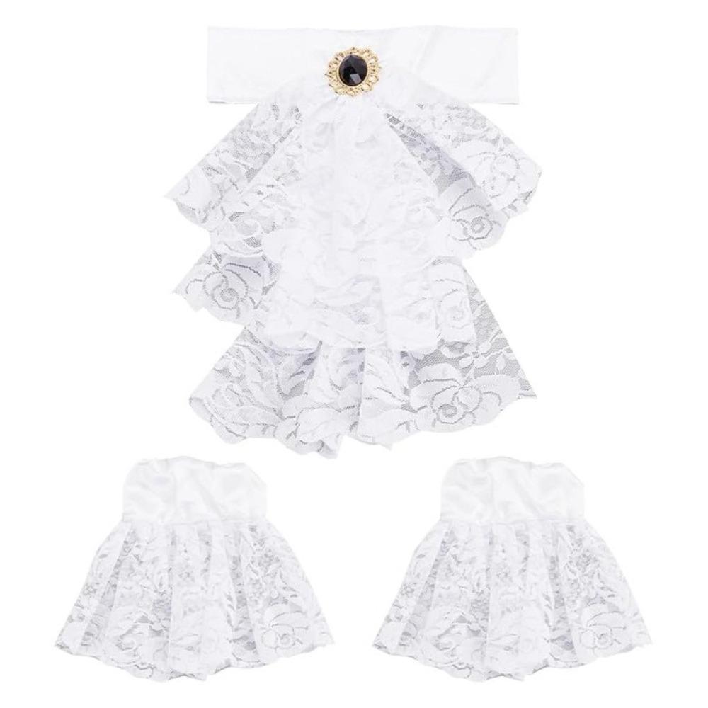 Detachable Lace Jabot Collar Ruffled Steampunk Costume Victorian Lace Jabot Cosplay Events