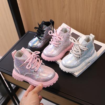 Популярные осенние яркие кожаные модные ботинки в западном стиле для маленьких девочек, универсальные короткие сапоги с низкой трубкой