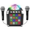 Karaoké - Cefa Toys - Disque Ball - 2 Microphones - Effets Lumineux - Haut-Parleur Sans Fil