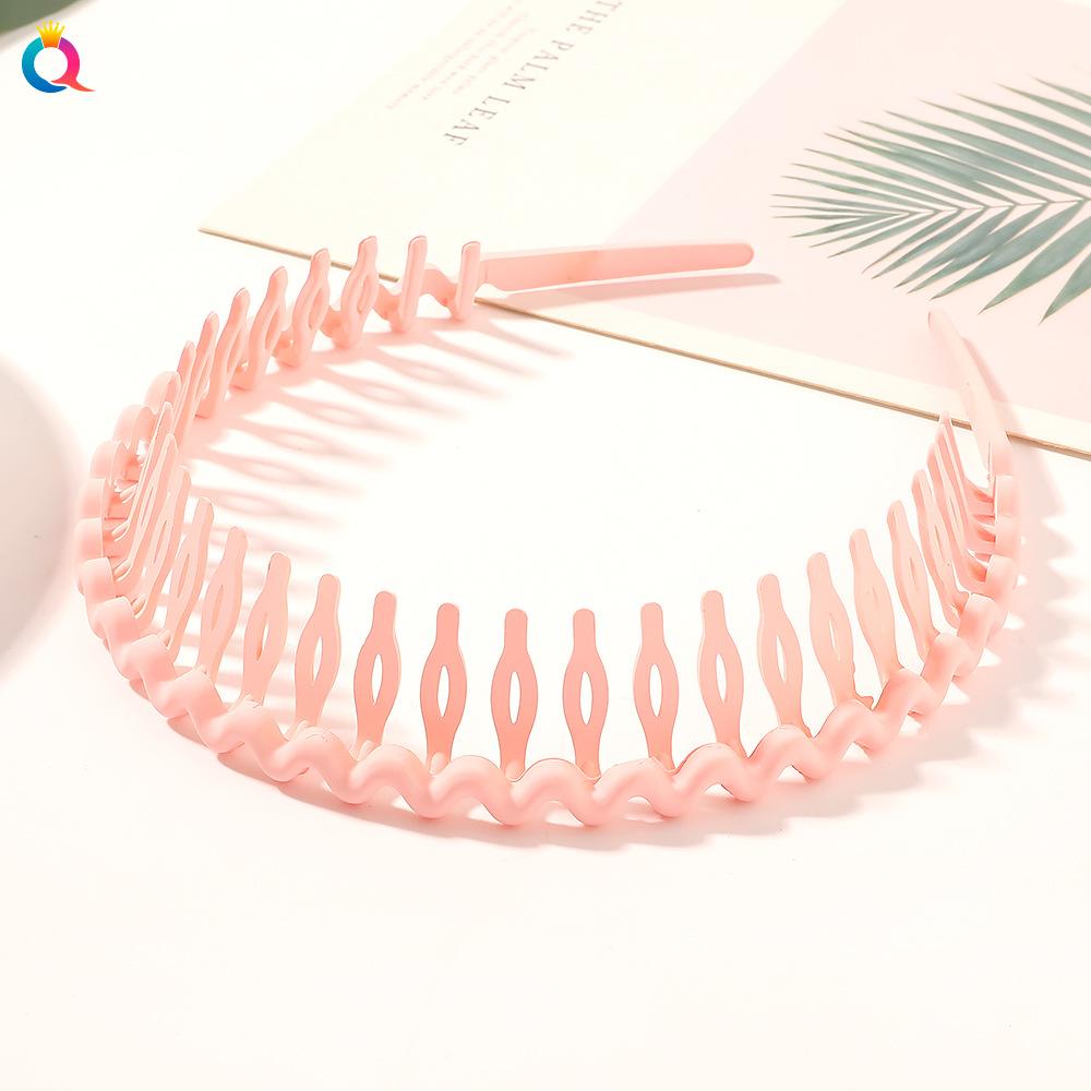 Нескользящая зубчатая повязка на голову с нажимом на волосы, челка, сломанная повязка на голову, простая черная коричневая повязка на голову для женщин