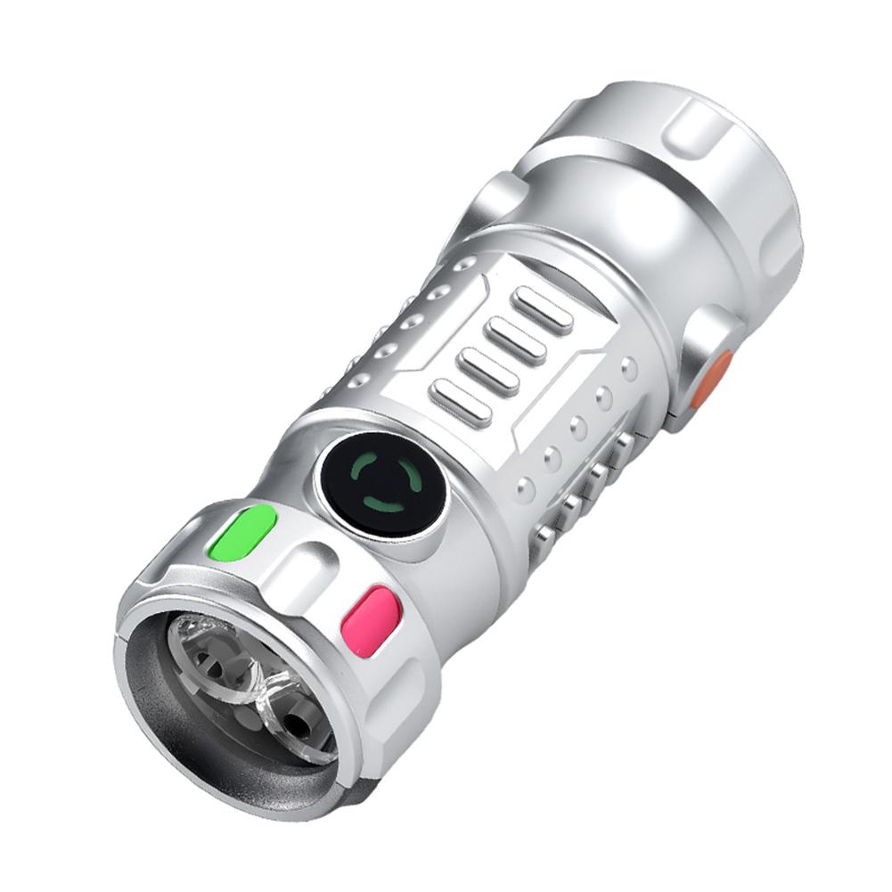 Multi-functional Mini Keychain Flashlight LED Rechargeable Torch Portable USB Charging Camping Flashlight 3 Colors