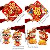 Lion Dance New Year Wall Sticker God of Wealth Fortune Character  Housewarming Decor