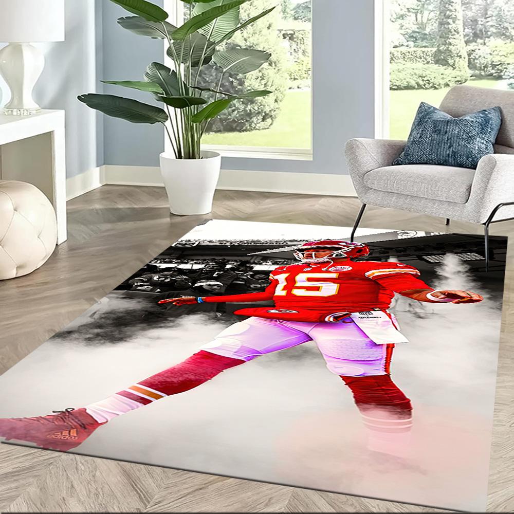 Patrick Mahomes Square rugs are a great choice for living rooms, bedrooms, home décor, and as gifts.
