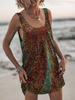 Sequin U Neck Sleeveless Loose Dress With High Waist For Casual And Party Wear