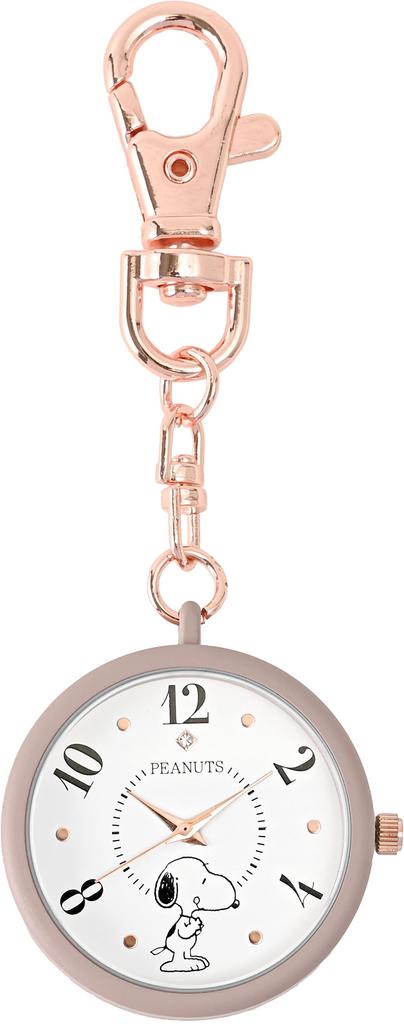Pocket Watch Keychain Watch Analog Snoopy Color Case KC Watch G Pink [Fieldwork] Women's PNT049-3