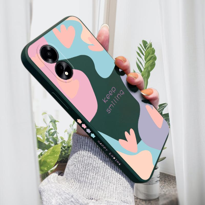 Чехол для телефона с мультяшным красочным узором и квадратным жидким силиконом TPU с полным покрытием для камеры, противоударный защитный чехол для OPPO Reno Realme