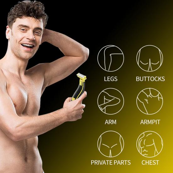 Мужская электробритва, двустороннее лезвие, водонепроницаемая перезаряжаемая мини-бритва для путешествий, портативный триммер для волос, инструмент для удаления бороды, подарок отцу и парню