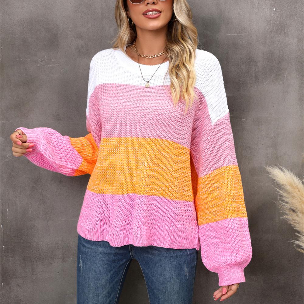 GMXIA Women's Fashion Casual Autumn Winter Long Sleeve O-Neck Loose Sweaters