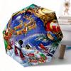 Holiday Gingerbread Man Automatic Folding Umbrella Compact Lightweight Retractable 8Rib Design For Outdoor Travel Festive Giftt21