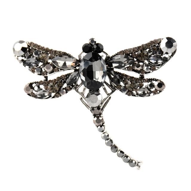 Ретро Большие Хрустальные Броши Стрекозы Женские Цветные Сплавы Насекомые Брошь Булавки Подарки