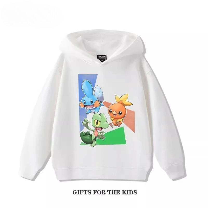 Autumn Cartoon Pokémon 3D Printed Hoodies Fashionable Casual Sports Long Sleeved Children's Boy and Girl Kids Unisex Hooded Sweatshirts