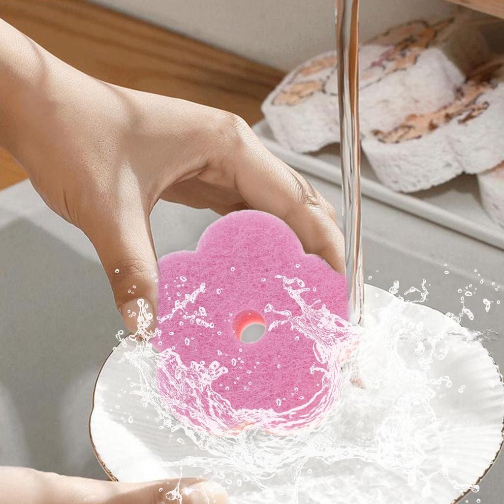 LEDMOMO Губка для 10 Губка для Губка Ткань для Форма цветка Кухня, Штук, Мытье посуды, Без царапин, Антибактериальный, Мытье посуды, Пенообразование,