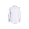 Polo SS23 Striped Polo Collar Single-Breasted Long Sleeve Shirt Men Shirts Light-Purple 710897266-001