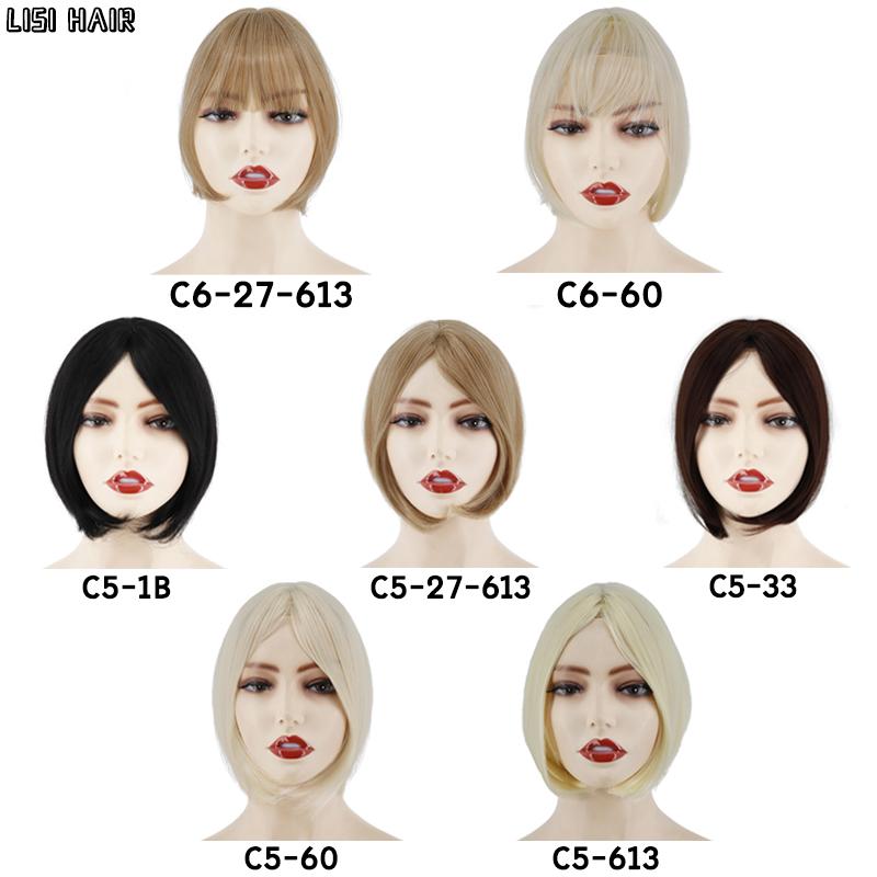 MISS WIG Синтетический короткий прямой парик-топпер на заколке для наращивания волос, натуральный пушистый топ, искусственная часть волос с челкой