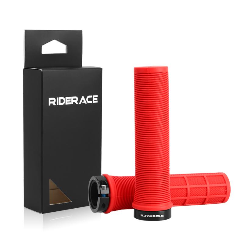 Велосипедные ручки RIDERACE с замком на руле горного велосипеда, резиновый чехол TPR, ударопрочный, нескользящий, эргономичный, велосипедный руль
