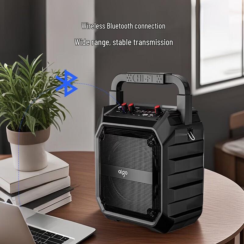 Портативная уличная Bluetooth-колонка aigo T52 Lite с радио, штекер CN (адаптер в комплекте)