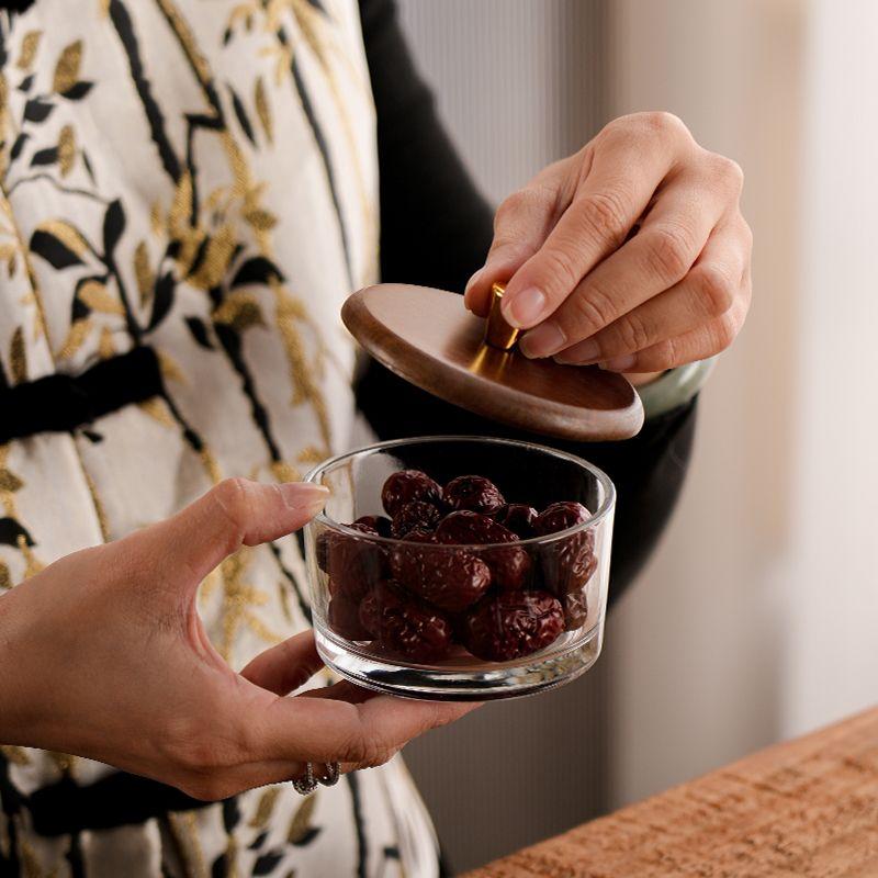 Фруктовый поднос для гостиной, бытовая тарелка для закусок из акации, легкая, роскошная, высококачественная, стеклянная, чайный столик, отделение для конфет, поднос для сухофруктов