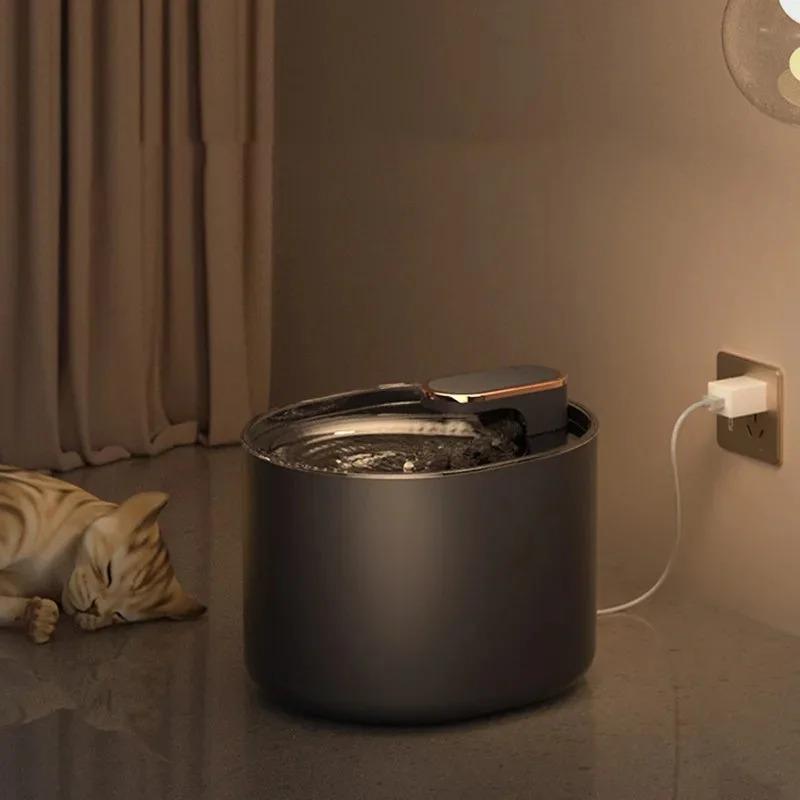 Автоматическая поилка для питьевой воды для домашних животных, интеллектуальное отключение питания, перезаряжаемый диспенсер для воды для кошек, поилка для домашних собак, фонтанчик для питья