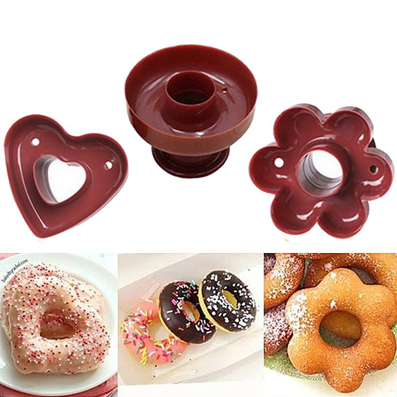 Donut Maker Cutter Cake Mold Flower Heart Shape Fudge Cake Bread Dessert Bakery Mould Jelly Mold Chocolate Mold Baking Tools