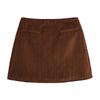Kaslead New Arrival Women's Fashion Style Stylish Simple and Versatile Leisure Corduroy Mini Skirt
