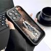 Защитный чехол с покрытием 'Отражающий тигр', черный, с рифленой поверхностью, для iPhone 15/16/17 Pro Max