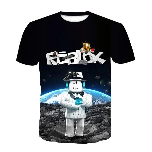 Roblox Game kids T-shirt cosplay costumes Child Cartoon Short sleeve top 3D Print Casual Street Clothes