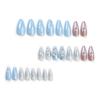 24 Pieces Blue Almond Nail Art Nail Piece Star Love Wear Nail Nail Nail Patch Nail Art Piece False Nail