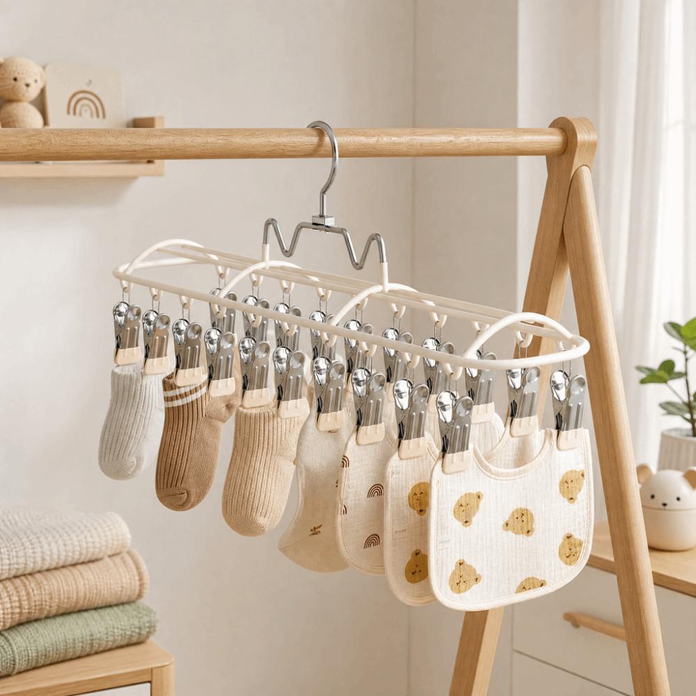 Stainless Steel Sock Drying Rack Windproof Clothes Hanger Clothes Drying Hanger Travel