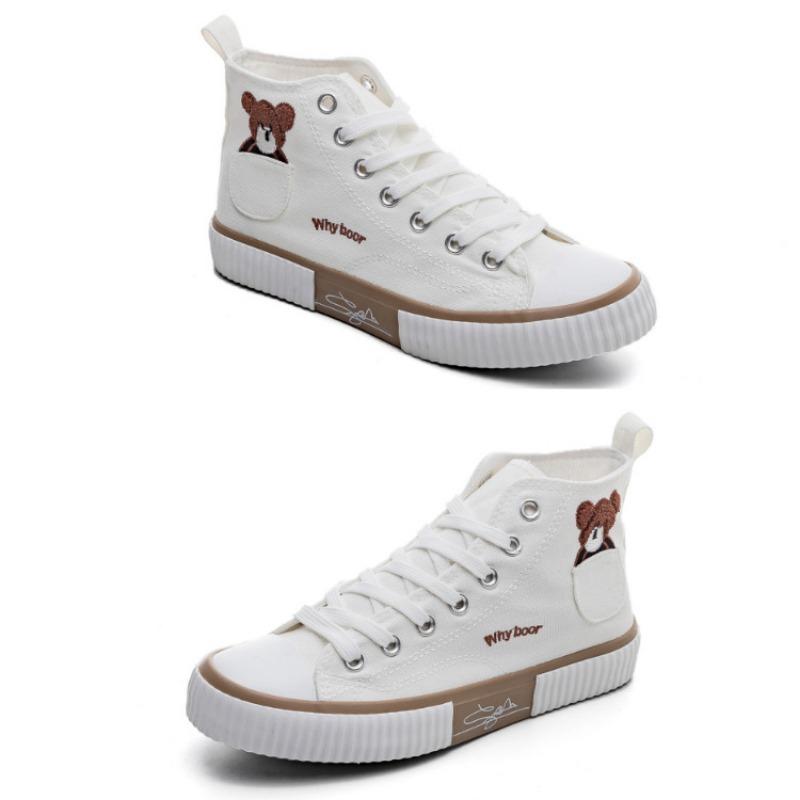 Cloth Shoes Breathable Canvas Shoes Women's Spring and Autumn New Soft-soled Versatile High-top Shoes Children's Trend Casual Board Shoes