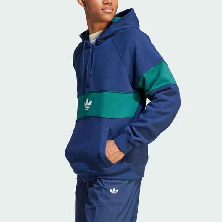 adidas Originals Trefoil Hack Ny Cutline Толстовка с цветным принтом логотипа Мужская толстовка Темно-синяя IP9486