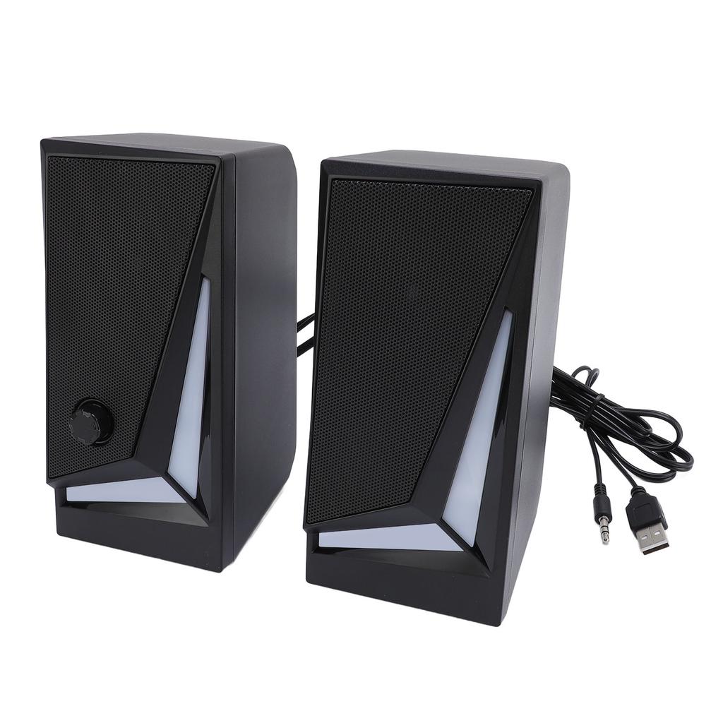 1 пара компьютерных колонок 2 дюйма, полнодиапазонный блок USB RGB 7, динамические световые эффекты, динамик для ноутбука с