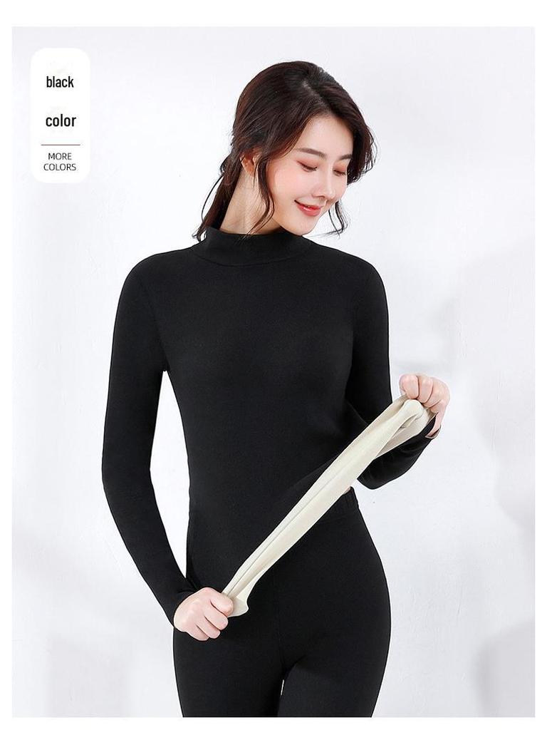 Комплект женского термобелья Velvet: Двусторонняя, воротник средней высоты, осенняя одежда 607