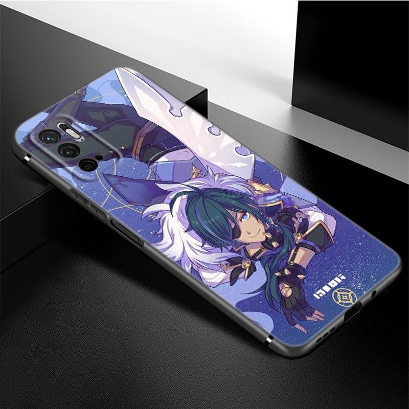 Чехол для игрового телефона Genshin Impact для Xiaomi Redmi Note 11 10 9 8 Pro 11T 5G 10T 10S 9S 9T 9i 9C 9A 8T, мягкий черный чехол из ТПУ