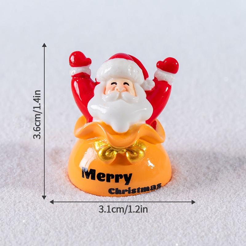 Christmas Decorations Resin Miniature Figurines Mini  Santa Claus Snowman Xmas Tree For Xmas Goodie Bag Fillers Party Favors