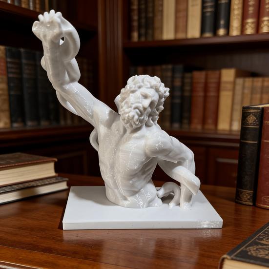 3D-печатная скульптура бюста Лаокоона Устойчивое основание Орнамент из греческой мифологии Древнегреческая художественная коллекционная фигурка Декор для прихожей гостиной
