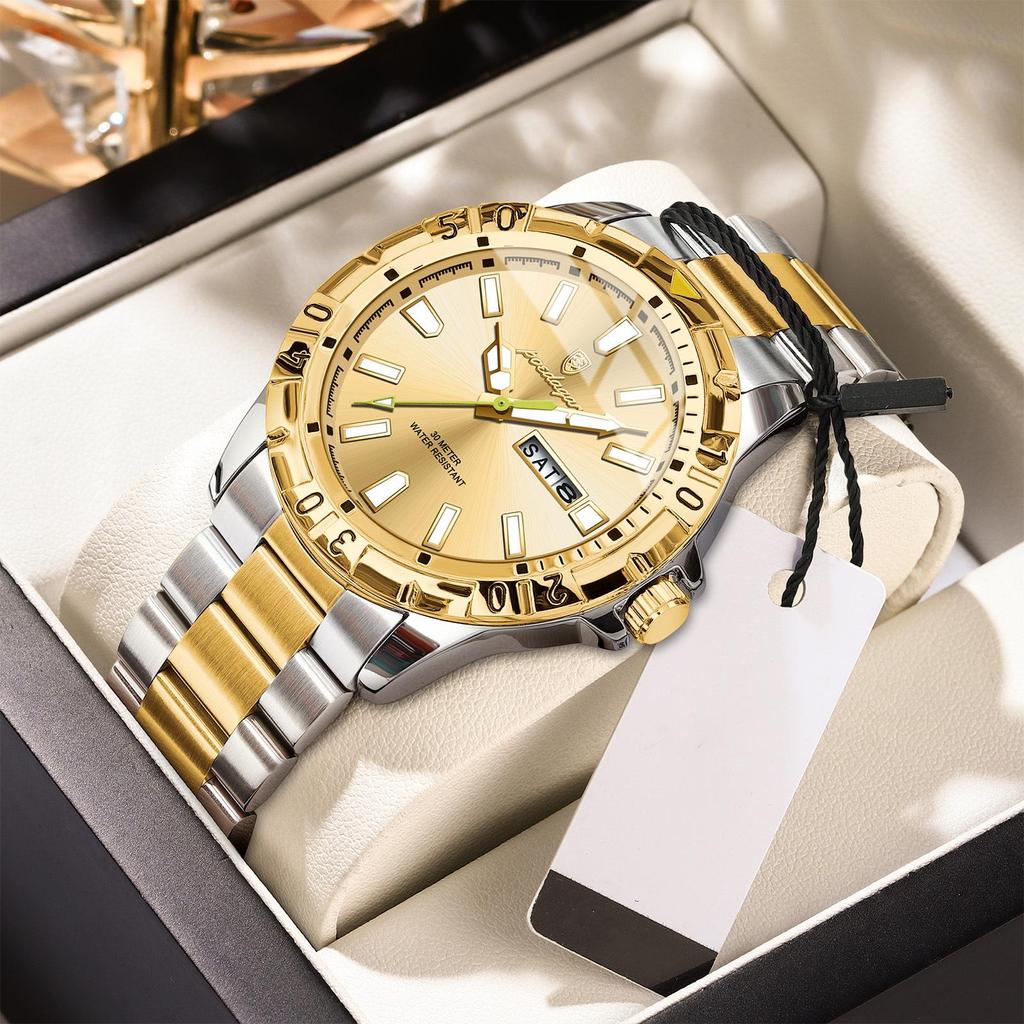 POEDAGAR Кварцевые мужские часы водонепроницаемые светящиеся дата недели мужские часы военные мужские часы из нержавеющей стали спортивные мужские часы