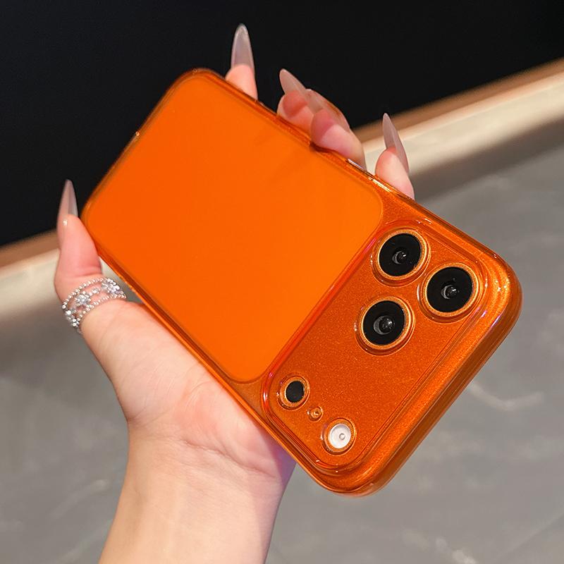 Оранжевый прозрачный силиконовый чехол для iPhone 17 16 15 14 13 Pro Max Задняя крышка Ультратонкий мягкий ТПУ чехол-оболочка для iPhone17 ProMax