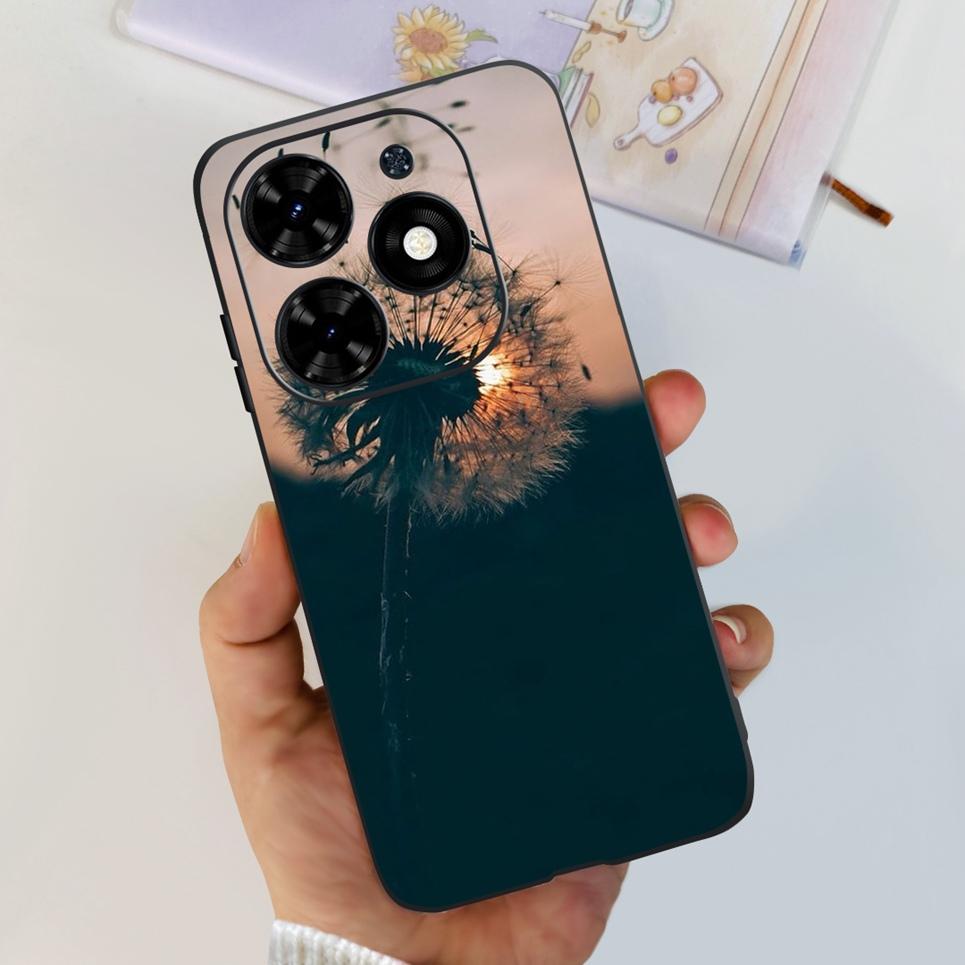 For Cover Tecno Spark Go 2024 Bumper Case Butterfly Cute Cat Flower Phone Cover Soft Clear Silicone TPU cAPAS Spark GO 2024 Bag