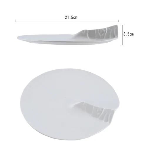 Молекулярная кухня Чисто белая плоская тарелка Гостиничный ресторан Форма тарелка Холм Клуб Холодное блюдо Dim Sum Керамическая кухонная посуда