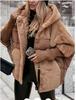 Women's Light Gray Quilted Hooded Winter Coat with Faux Fur Trim and Ribbed Sleeve Detail