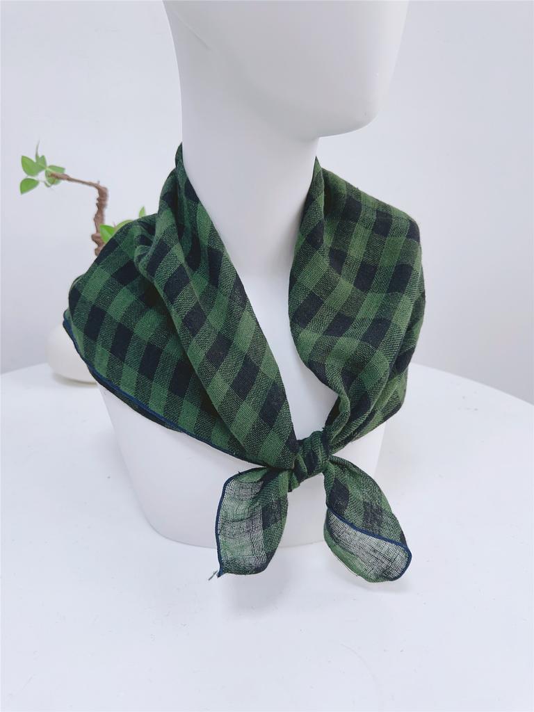 Clearance Welfare Retro Linen Square Scarf Literary And Versatile Women'S Summer Neck Protection Cotton And Linen Small Silk Scarf Scarf Printed Model