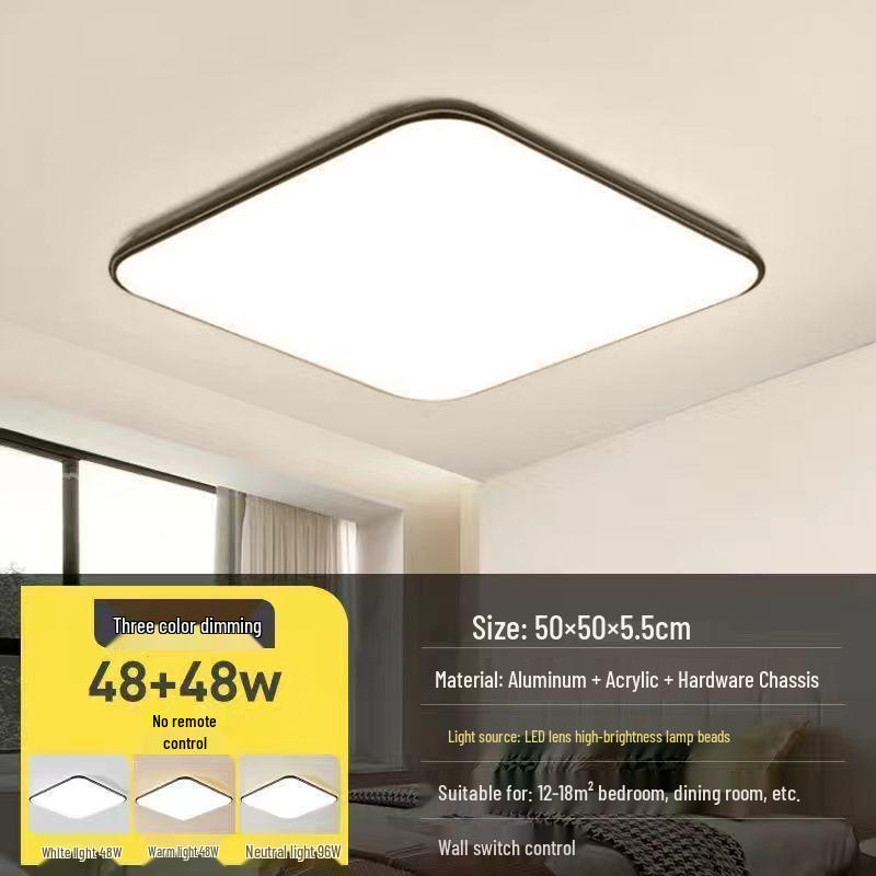 Современный светодиодный прямоугольный потолочный светильник - Большой минималистичный светильник для гостиной или спальни (Модель 2025 г.)