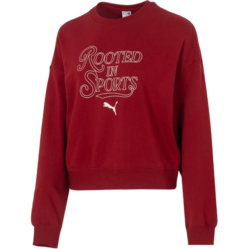 Puma Sports Lifestyle Collection FW24 Letter Logo Print Comfortable Casual Versatile Sweatshirt Women Sweatshirt Red 630952-13