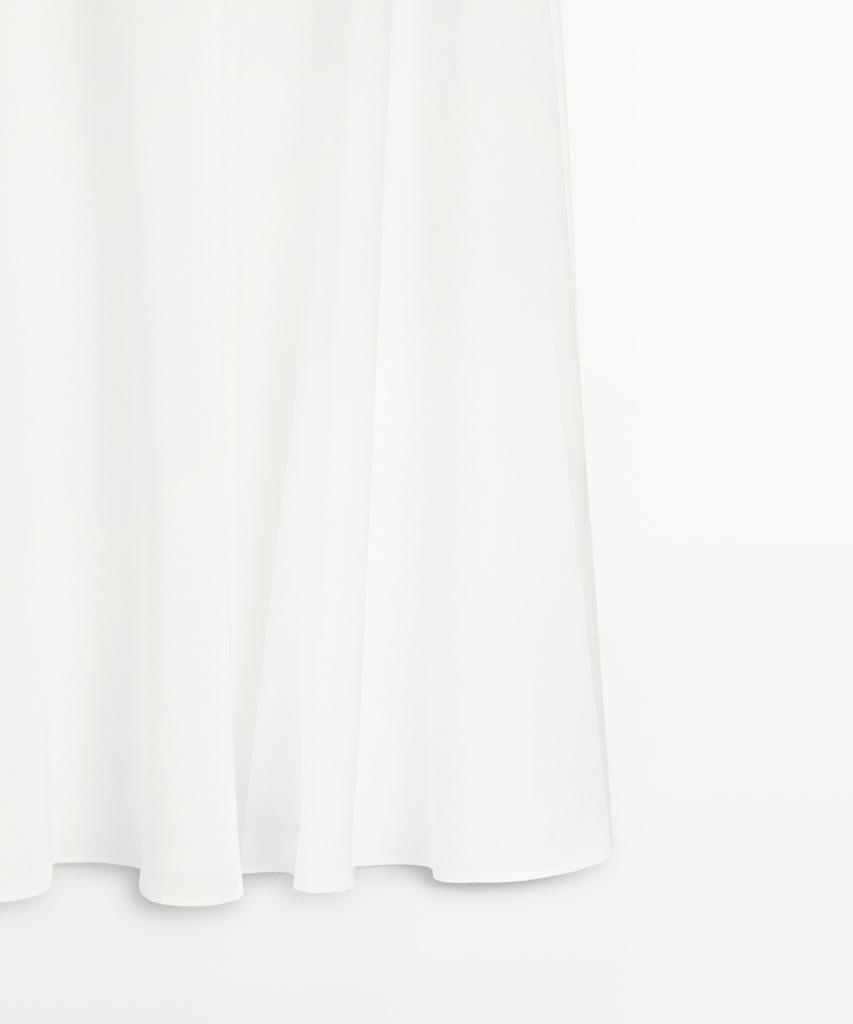 Masimodutti Linen Blend Fluid Midi Dress