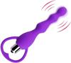 Soft Silicone Vibrating Anal Beads Butt Graded Design Anal Waterproof Anal Sex Toy for and Adult Couples Plug, Vibrator, G-Spot Men, Women, (Purple)